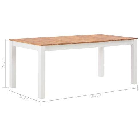 Maison Madeleine -  7 Piece Dining Set Solid Oak Wood